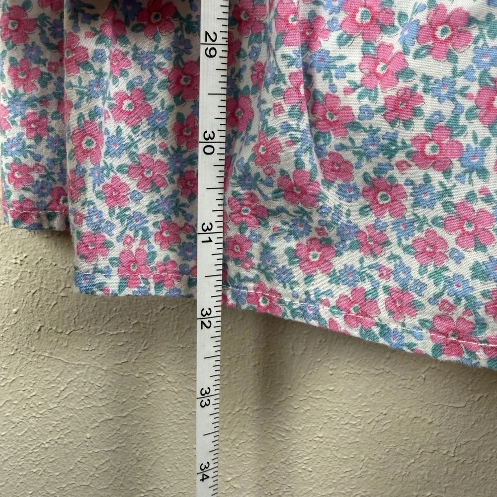 J. Marie Pink Blue Floral Embroidered Ruffle Flutter Sleeve Mini Dress XS